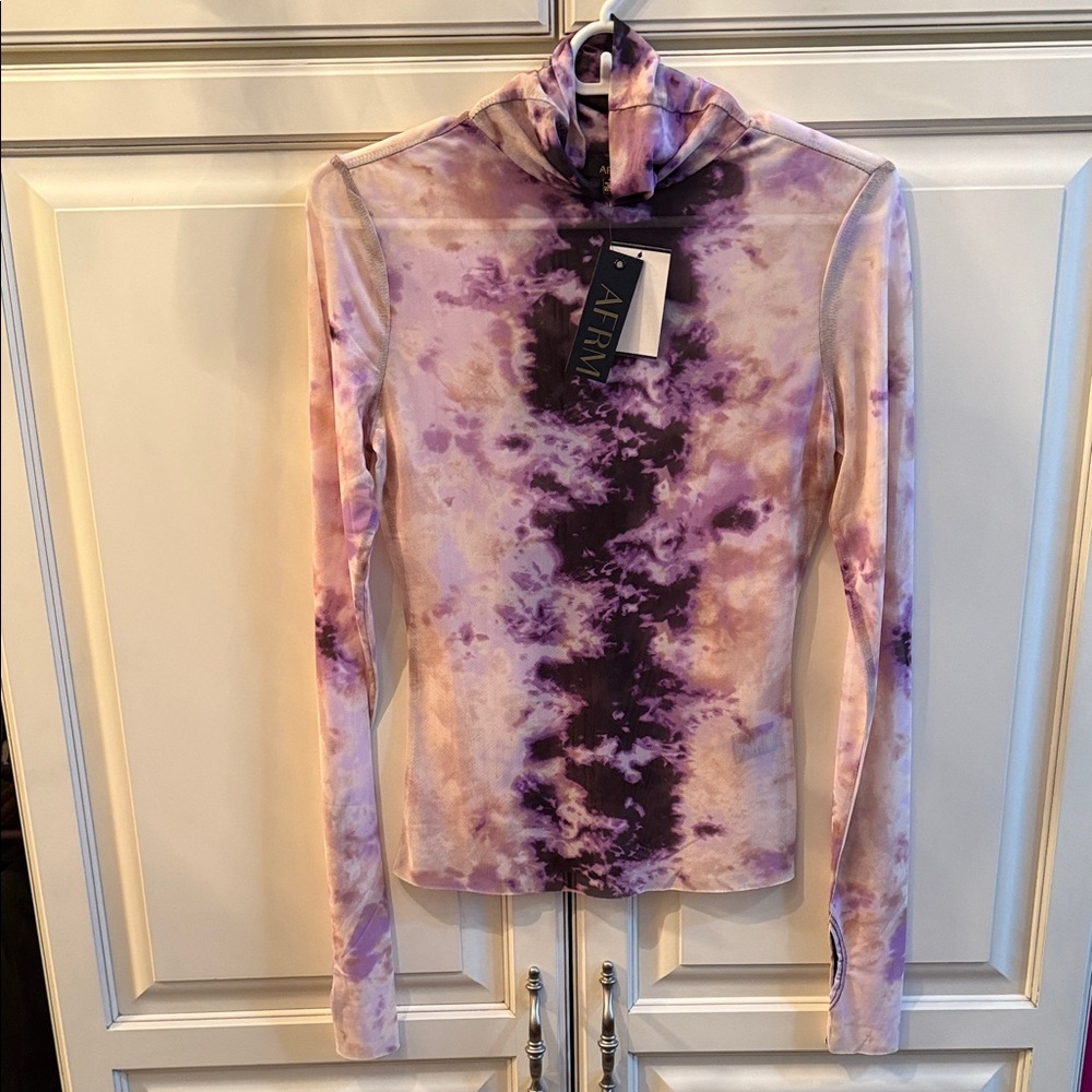 AFRM Tie-Dye Long Sleeve Blouse - Purple and Pink